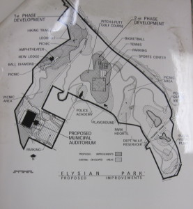 Map of Elysian Park, Proposed Improvements. Photo courtesy of LA City Archives, Marvin Braude Papers.